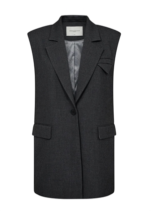 Tailor waistcoat w. pockets Med. Grey Melange Copenhagen Muse 